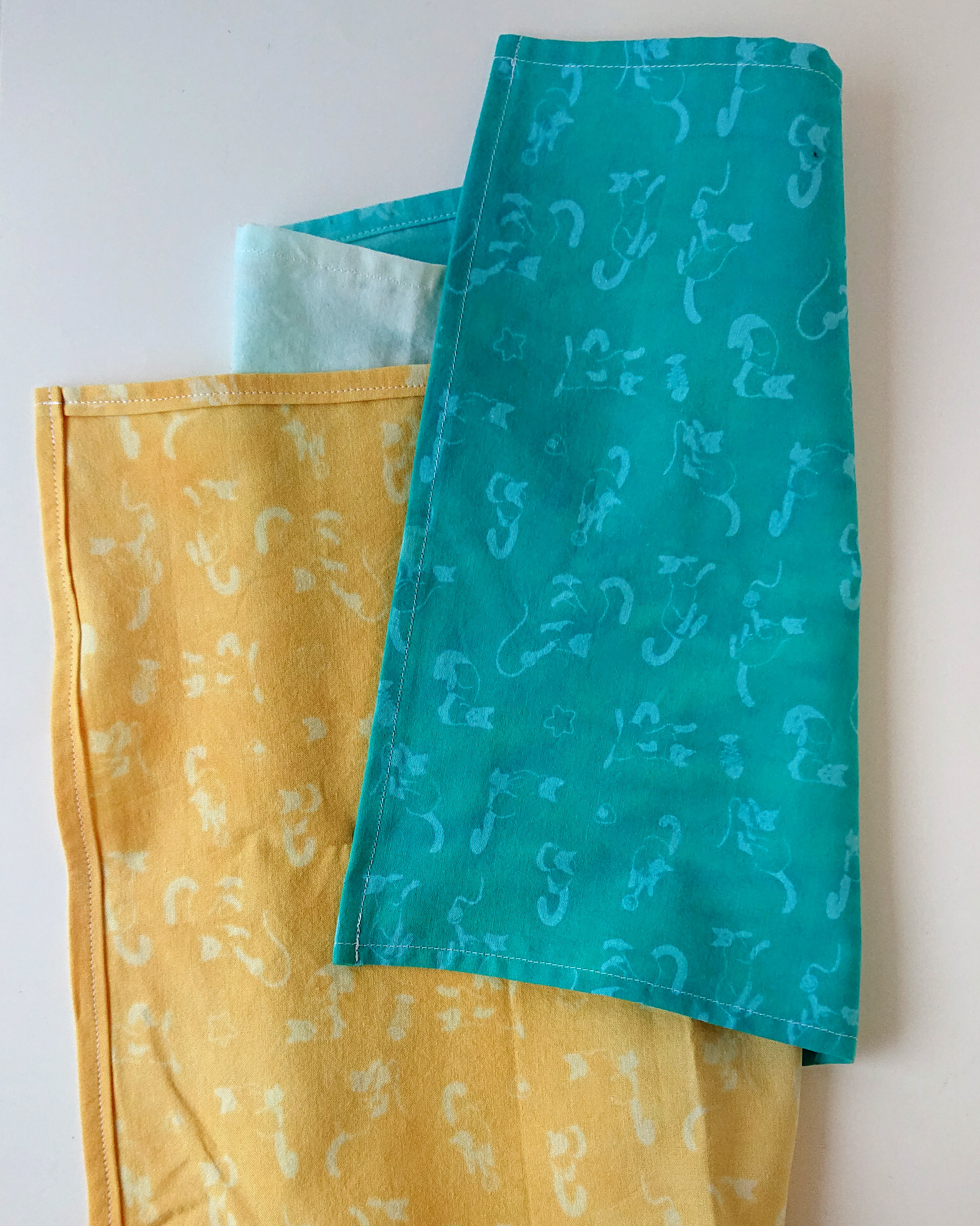 yellow-blue towel